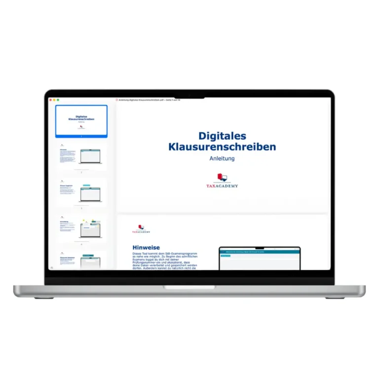 Anleitung digitale Steuerberaterprüfung mit der Tax Academy